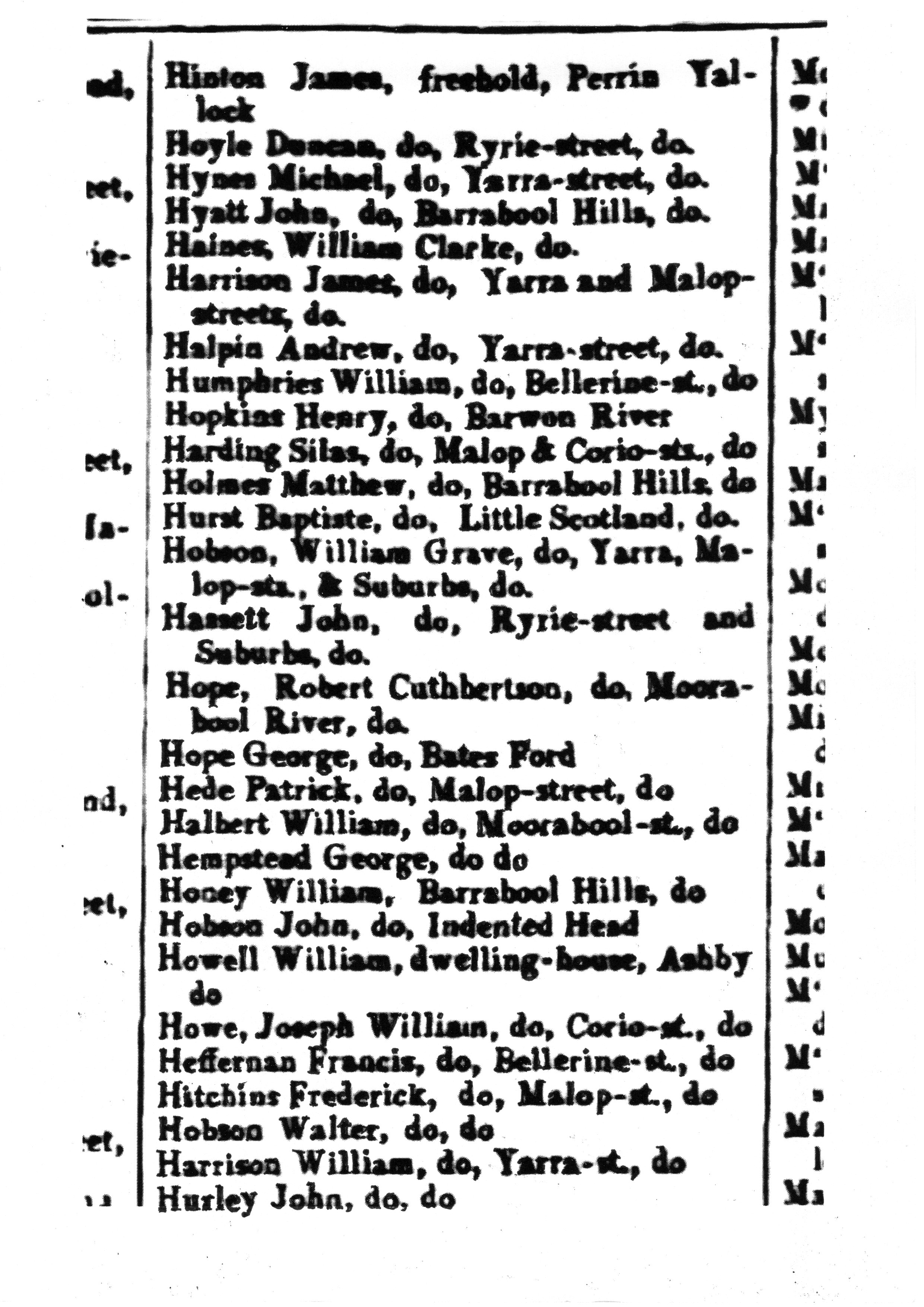 [1850 Electoral Roll of Geelong]